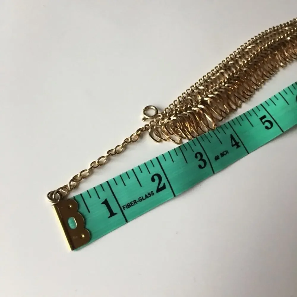 Mid-century style twisted ovals gold-tone choker necklace